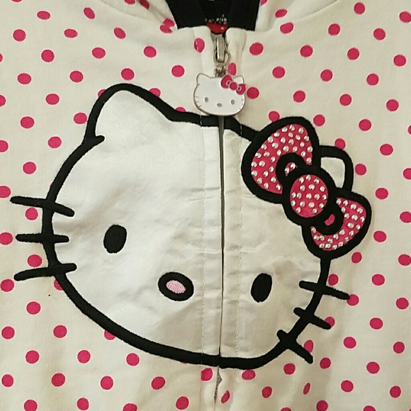 HELLO KITTY polka dot hoodie size 5 - Picture 2 of 4